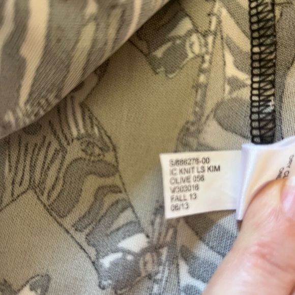 Banana Republic Issa London Collection Dress, Olive Zebra-printed  Kimono, sz 12 - Picture 4 of 13